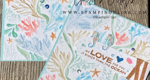 painted 3d Seabed tutorial Stampin' Up